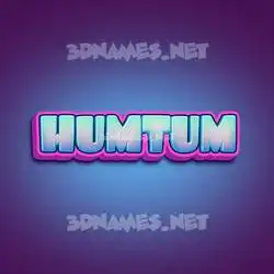 humtum in Phat Purple style - 3D name wallpaper