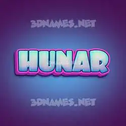hunar in Phat Purple style - 3D name wallpaper