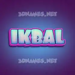 ikbal in Phat Purple style - 3D name wallpaper
