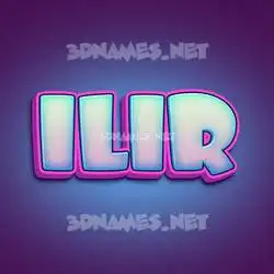 ilir in Phat Purple style - 3D name wallpaper