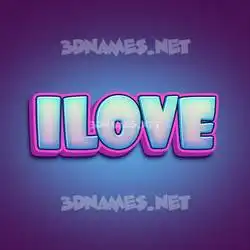 ilove in Phat Purple style - 3D name wallpaper