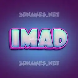 imad in Phat Purple style - 3D name wallpaper