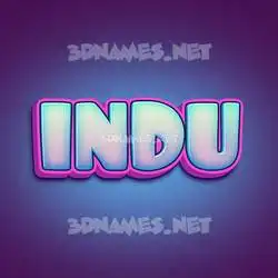 indu in Phat Purple style - 3D name wallpaper
