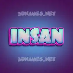 insan in Phat Purple style - 3D name wallpaper