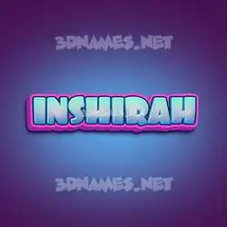 inshirah in Phat Purple style - 3D name wallpaper