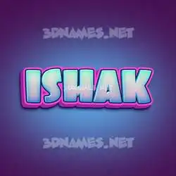 ishak in Phat Purple style - 3D name wallpaper