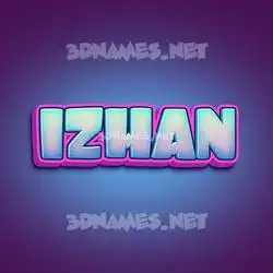 izhan in Phat Purple style - 3D name wallpaper