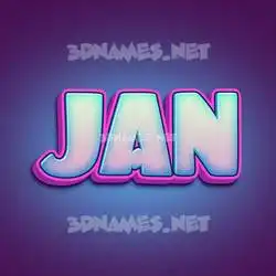 jan in Phat Purple style - 3D name wallpaper