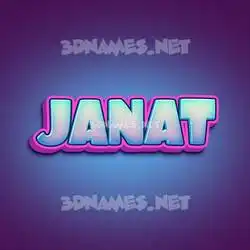 janat in Phat Purple style - 3D name wallpaper