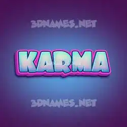 karma in Phat Purple style - 3D name wallpaper