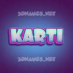 karti in Phat Purple style - 3D name wallpaper