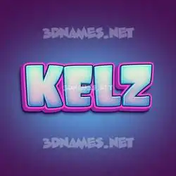 kelz in Phat Purple style - 3D name wallpaper