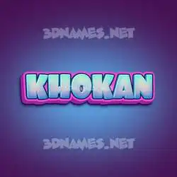 khokan in Phat Purple style - 3D name wallpaper
