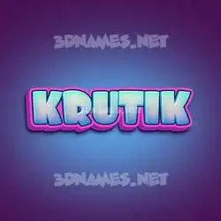 krutik in Phat Purple style - 3D name wallpaper