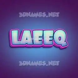 laeeq in Phat Purple style - 3D name wallpaper
