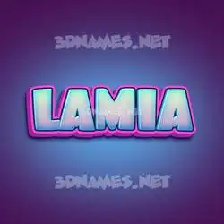 lamia in Phat Purple style - 3D name wallpaper