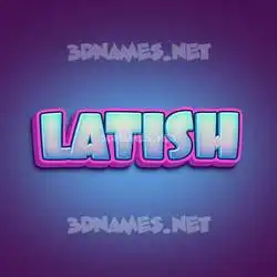 latish in Phat Purple style - 3D name wallpaper