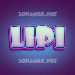 lipi in Phat Purple style - 3D name wallpaper