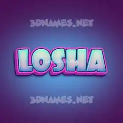 losha in Phat Purple style - 3D name wallpaper
