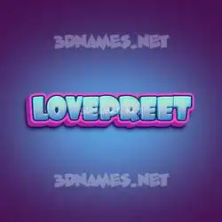 lovepreet in Phat Purple style - 3D name wallpaper