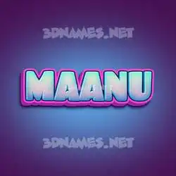 maanu in Phat Purple style - 3D name wallpaper
