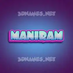 maniram in Phat Purple style - 3D name wallpaper