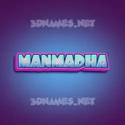 manmadha in Phat Purple style - 3D name wallpaper