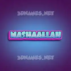 mashaallah in Phat Purple style - 3D name wallpaper