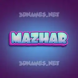 mazhar in Phat Purple style - 3D name wallpaper