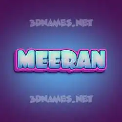 meeran in Phat Purple style - 3D name wallpaper