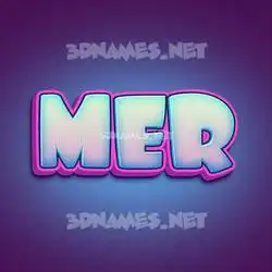mer in Phat Purple style - 3D name wallpaper