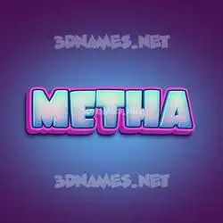 metha in Phat Purple style - 3D name wallpaper