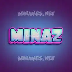 minaz in Phat Purple style - 3D name wallpaper