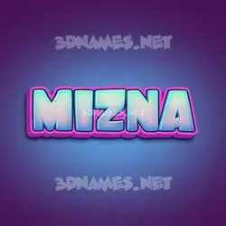mizna in Phat Purple style - 3D name wallpaper