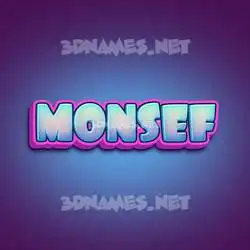 monsef in Phat Purple style - 3D name wallpaper