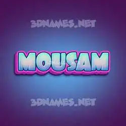 mousam in Phat Purple style - 3D name wallpaper