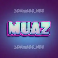 muaz in Phat Purple style - 3D name wallpaper