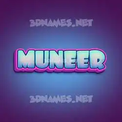 muneer in Phat Purple style - 3D name wallpaper