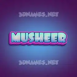 musheer in Phat Purple style - 3D name wallpaper