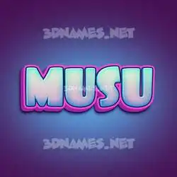 musu in Phat Purple style - 3D name wallpaper