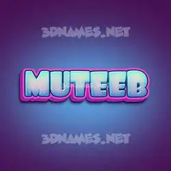muteeb in Phat Purple style - 3D name wallpaper