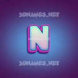 n in Phat Purple style - 3D name wallpaper