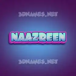 naazreen in Phat Purple style - 3D name wallpaper