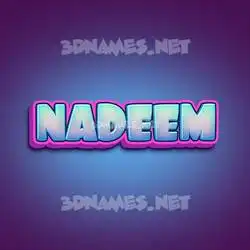 nadeem in Phat Purple style - 3D name wallpaper