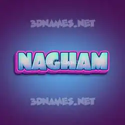nagham in Phat Purple style - 3D name wallpaper