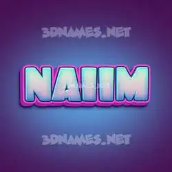 naiim in Phat Purple style - 3D name wallpaper