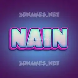 nain in Phat Purple style - 3D name wallpaper