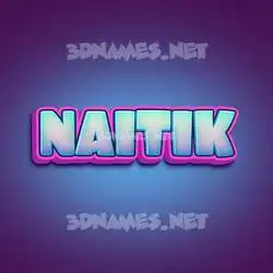 naitik in Phat Purple style - 3D name wallpaper