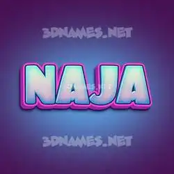 naja in Phat Purple style - 3D name wallpaper
