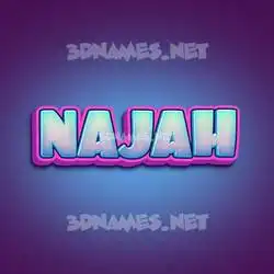 najah in Phat Purple style - 3D name wallpaper